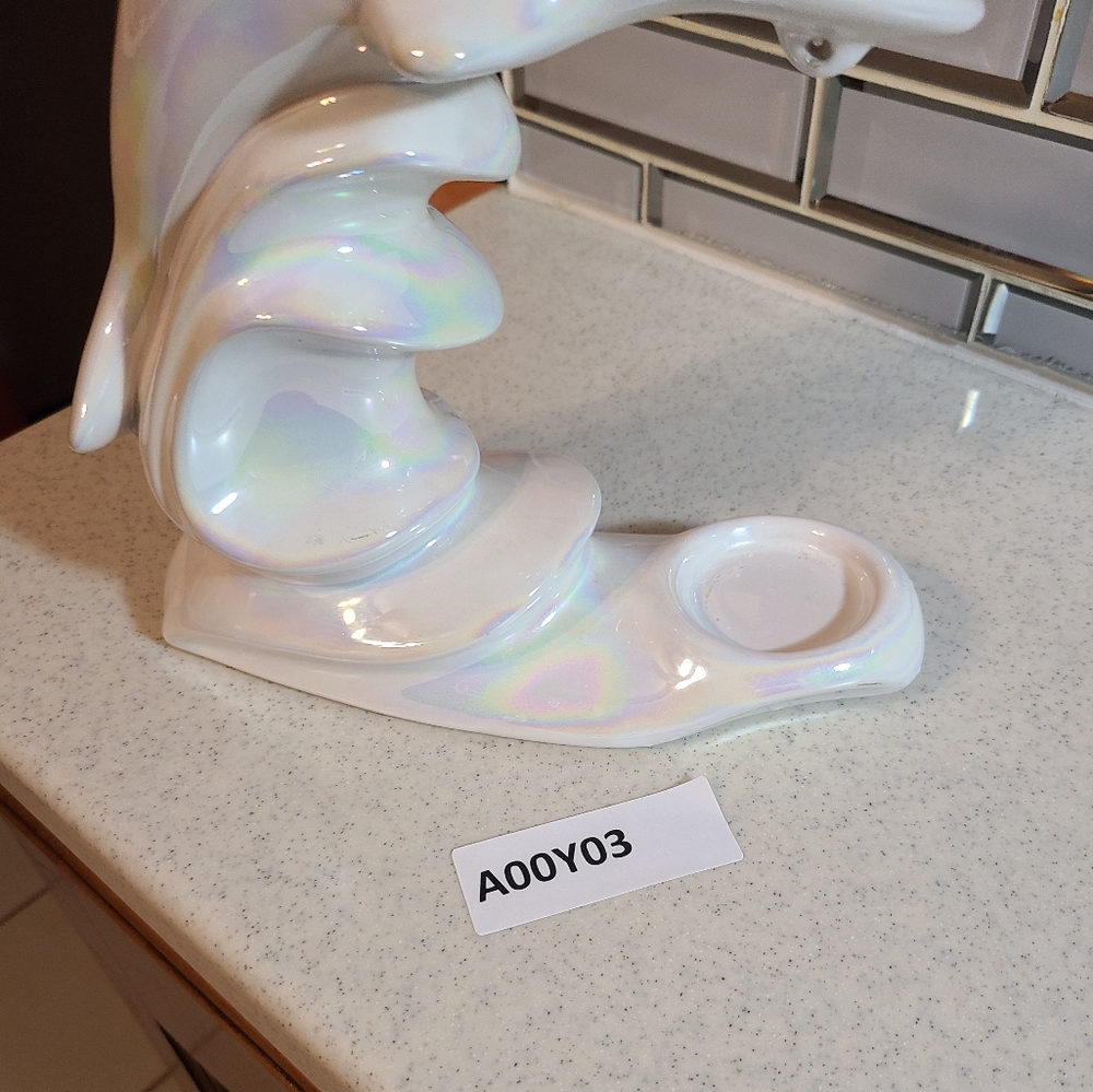 Ceramic Dolphin Shimmery Pearl Poland Made - Picture 4 of 16